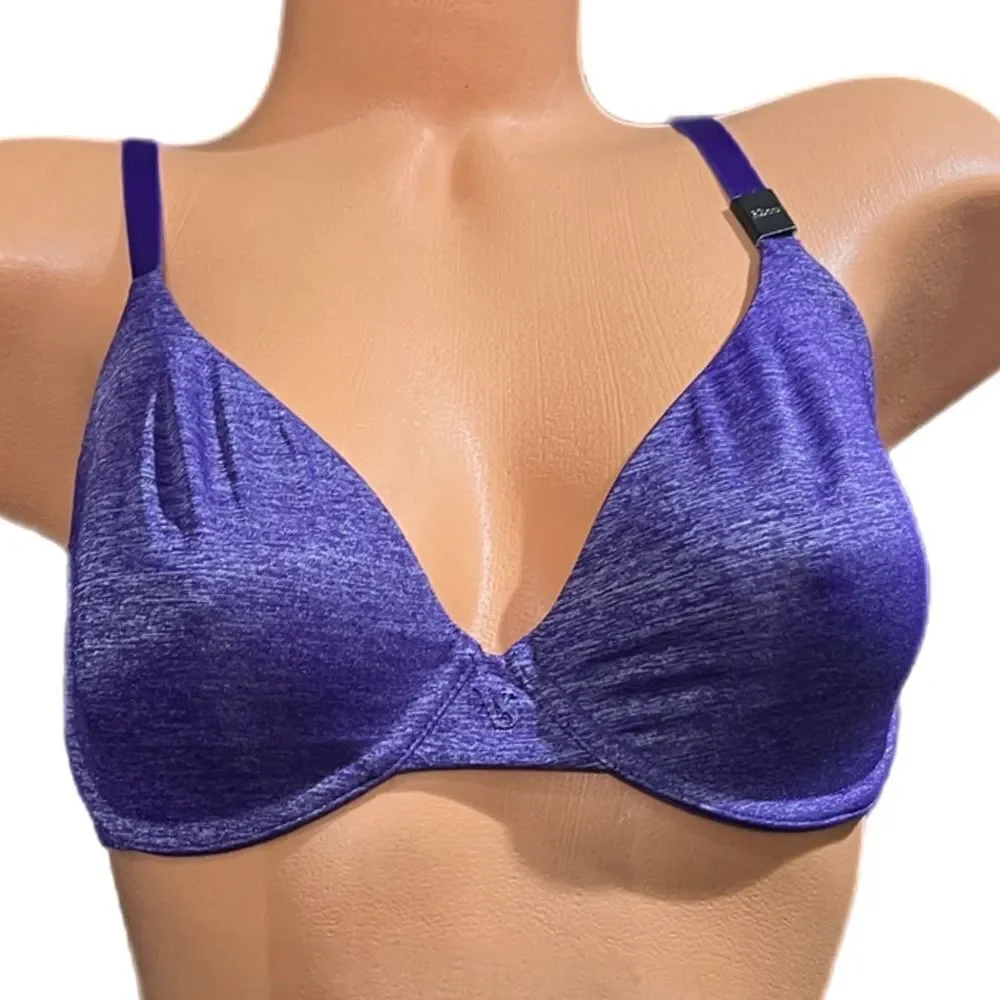 Victoria’s Secret Unlined Semi Demi Supersoft Satiny bra marled purple 32DD